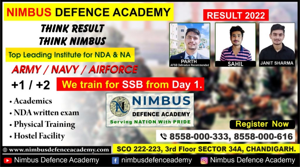 Best 10 NDA Coaching Institutes in Chandigarh with fees & SSB interview